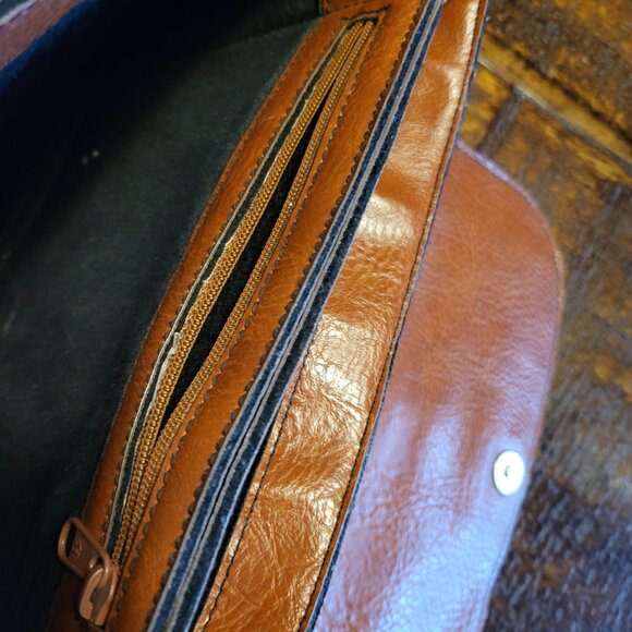 Vintage 70s brown Cross Body Purse - Picture 4 of 6